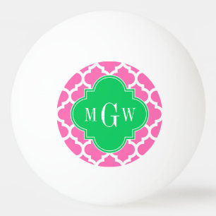 Hot Pink mit marokkanischer Nr. 5 Emerald 3 Initia Tischtennisball