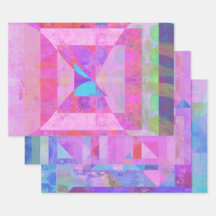 Hot-Pink-Mixed-Media-Set für Wrapping-Papier