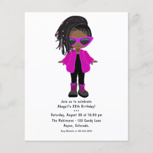 Hot-Pink Mode Einladung zur Party für ein schwarze Flyer