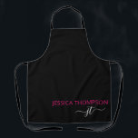 Hot Pink Modern Black Custom Simple Monogram Name Schürze<br><div class="desc">Moderne,  einfache Mit Monogramm Schwarz und Weiß Trendy Hot Pink Elegant Moderne Erwachsene Schürze. Diese Schürze kann auf Ihre geistlichen Initialen und Vor- und Nachnamen angepasst werden und ist ein perfekter Geburtstag,  Babydusche,  Hochzeit,  Brautparty,  Jubiläum,  Muttertag oder Junggeselinnen-Abschied Geschenk. Bitte kontaktieren Sie den Designer,  um passende Artikel zu erhalten.</div>