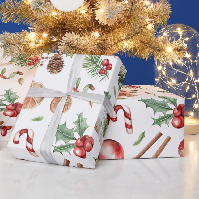 Hot Pink Modern Groovy Weihnachten Geschenkpapier (Feiertage)