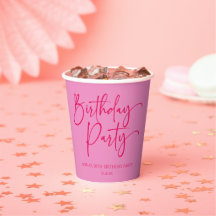Hot Pink Modern Minimalist Birthday Party