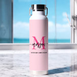 Hot Pink Modern Script Girl Monogram Name Trinkflasche<br><div class="desc">Bleibe mit unserem Hot Pink Modern Script Girly Monogram Name Water Flasche in stilvoller Weise hydriert! Diese Wasserflasche ist mit einem kühnen, rosafarbenen Design personalisiert und mit Ihrem Namen in einem eleganten, modernen Drehbuch für eine schicke, individuelle Touch. Er ist perfekt für Schulungen, Trainings oder unterwegs. Er ist aus langlebigen...</div>