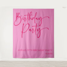 Hot Pink Moderne Minimalistische Geburtstagsparty