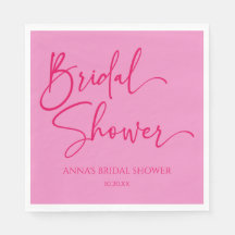 Hot Pink Modernes Minimalistisches Brautparty