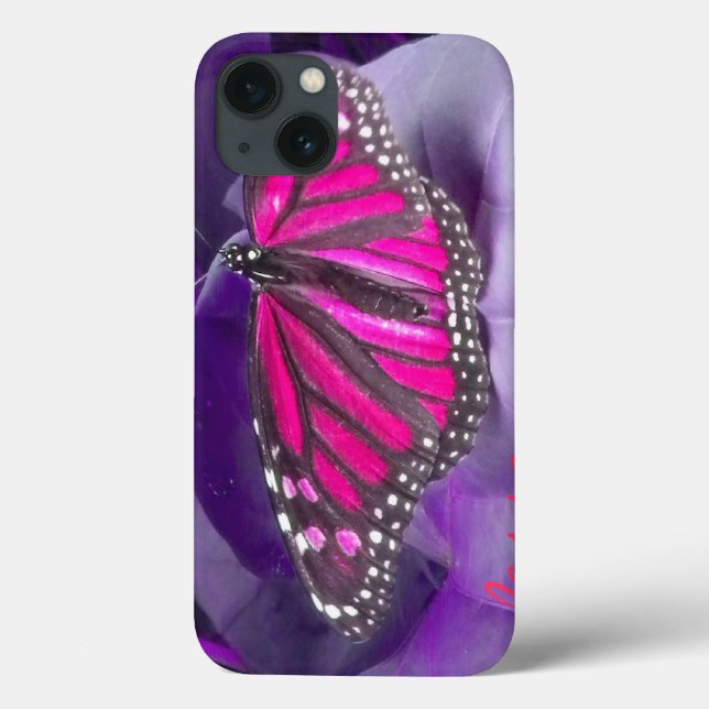 HOT PINK Monarch Butterfly iPad Case (Rückseite)
