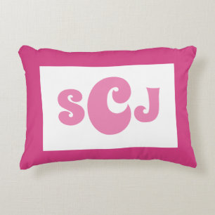Hot Pink Monogram Girl Dekokissen