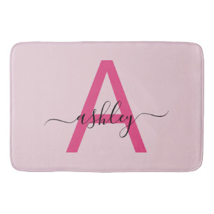 Hot-Pink-Monogram-Girl-Room Badematte
