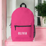Hot Pink Monogram Girl's Back to School Bedruckter Rucksack<br><div class="desc">Beginnen Sie das Schuljahr stilvoll mit unserem Hot Pink Monogram Girl's Back to School Printed Rucksack! Dieser aufregende Rucksack ist in einem lebhaften, heißen rosa Design personalisiert mit Ihrem Monogramm für einen einzigartigen und trendigen Look. Ideal für Bücher, Vorräte und alltägliche Dinge, bietet es Mode und Funktionalität. Mit seiner langlebigen...</div>