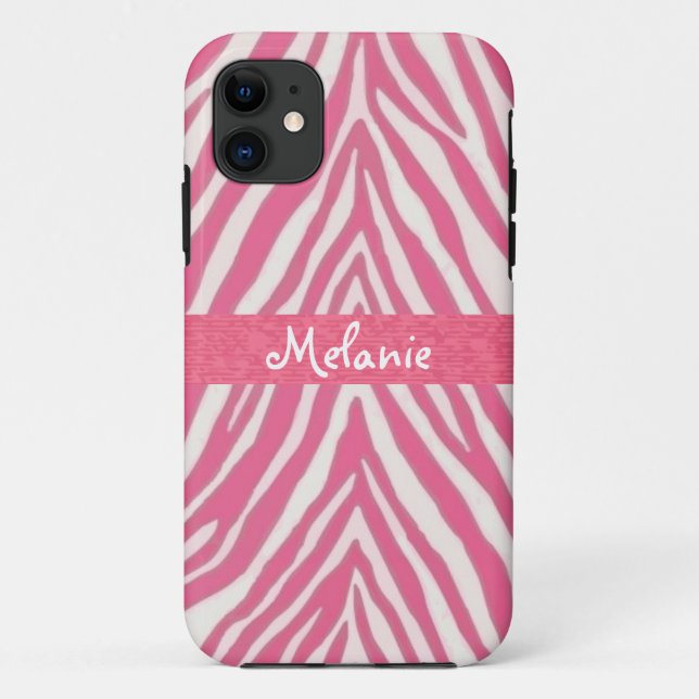 Hot-Pink-Monogram-iPhone-Fall Case-Mate iPhone Hülle (Rückseite)