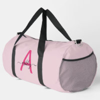Hot Pink Monogram Name Girl's Script Sports