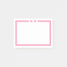 Hot Pink Monogram Post-it Klebezettel