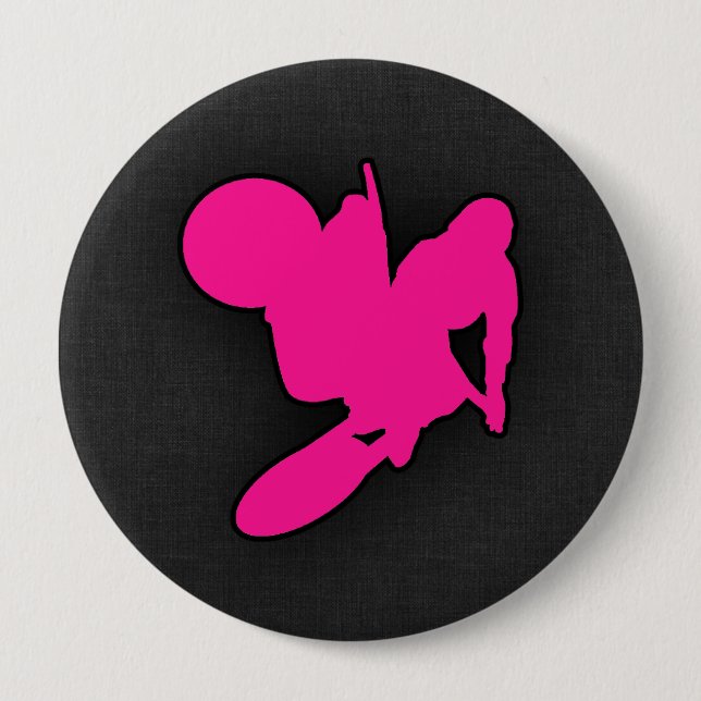 Hot Pink Motocross, Dirtbike Button (Vorderseite)