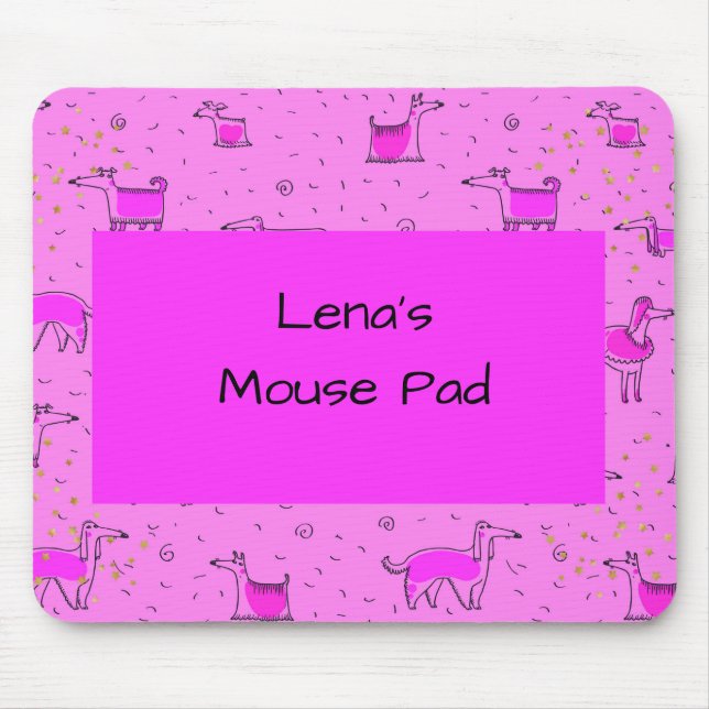 Hot Pink Mouse Pad mit Comical Dogs Mousepad (Vorne)