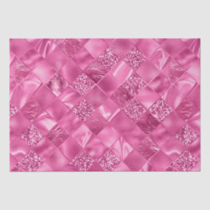 Hot Pink Multi-Texture Square Weave Muster Seidenpapier