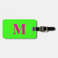 Hot Pink Neon Green Monogram Name Gift Favor 2025
