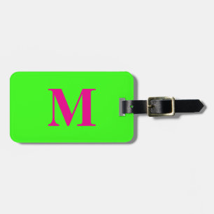 Hot Pink Neon Green Monogram Name Gift Favor 2025 Gepäckanhänger