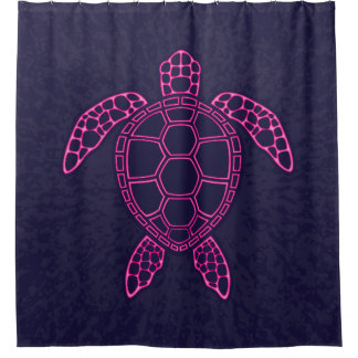Hot Pink Neon Lava Sea Turtle Design Duschvorhang
