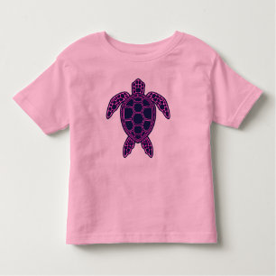 Hot Pink Neon Lava Sea Turtle Design Kleinkind T-shirt