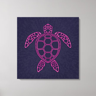 Hot Pink Neon Lava Sea Turtle Design Leinwanddruck