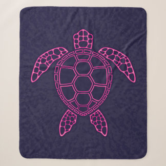 Hot Pink Neon Lava Sea Turtle Design Sherpadecke