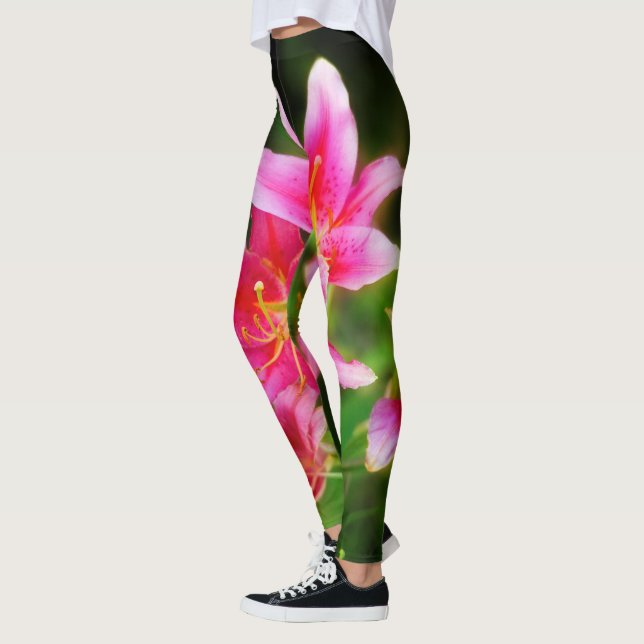 Hot Pink Olympic Torch Lilies Leggings (Links)
