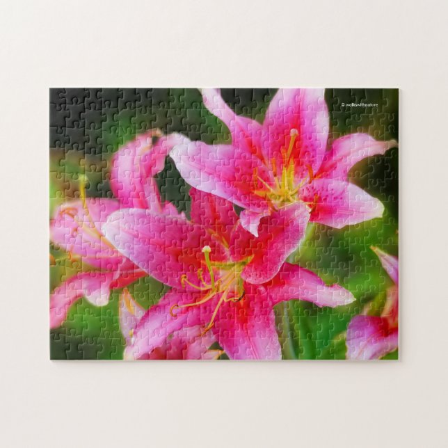 Hot Pink Olympic Torch Lilies Puzzle (Horizontal)