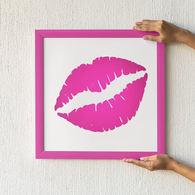 Hot Pink Ombre Lipstick Kiss Poster (Von Creator hochgeladen)