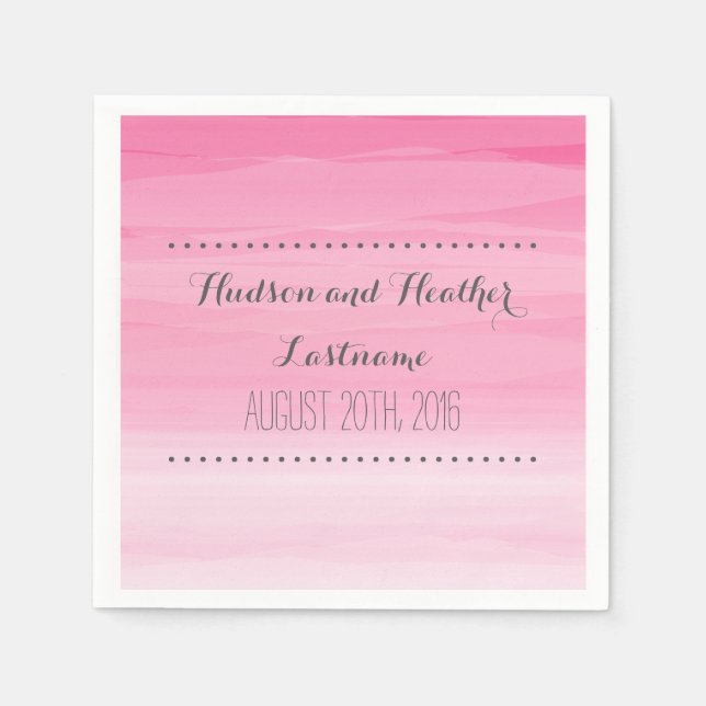 Hot Pink Ombre Wedding Napkins Serviette (Vorderseite)