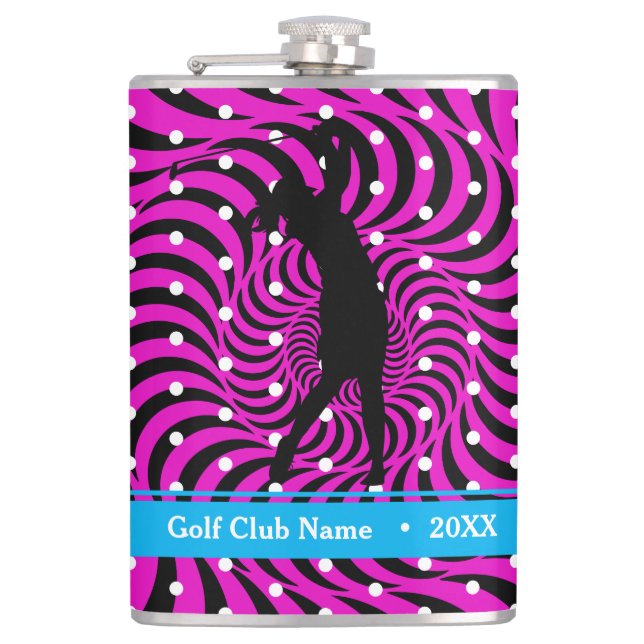 Hot Pink Opti-Dot "Birdie Juice" Flasche Flasche Flachmann (Vorderseite)