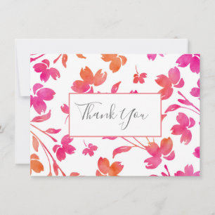Hot Pink & Orange Blume Dankeskarte