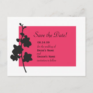 Hot Pink Orchid Save the Date Ankündigungspostkarte