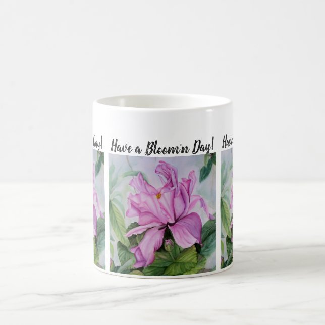 Hot Pink Orchid Wasserfarbe Blume Kaffeetasse (Mittel)