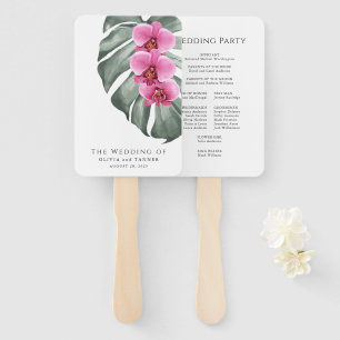 Hot Pink Orchids Tropical Floral Wedding Fächer
