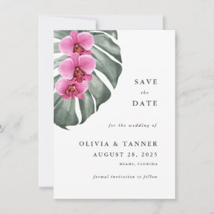 Hot Pink Orchids Tropical Paradies Save the Date Einladung