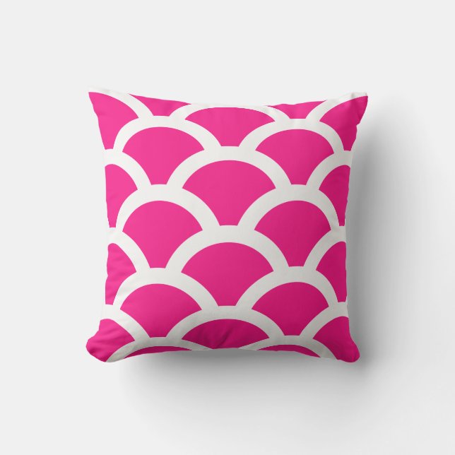 Hot Pink Outdoor Pillows - Circles Pattern Kissen Für Draußen (Vorderseite)
