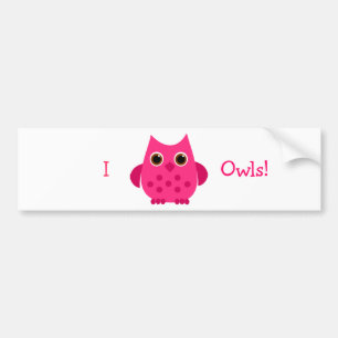 Hot Pink Owl Autoaufkleber