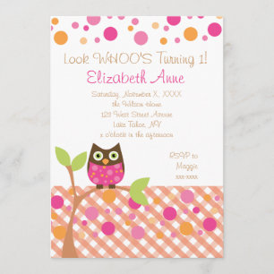Hot Pink Owl Einladung