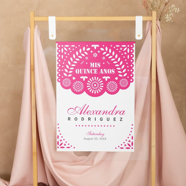 Hot Pink Papado Picado Mis Quince Años Poster (Von Creator hochgeladen)