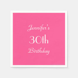 Hot Pink Paper Napkins, 30. Geburtstag Party Serviette