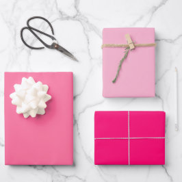 Hot Pink Pastel Girl Niedlicher Weihnachtsfeiertag Geschenkpapier Set