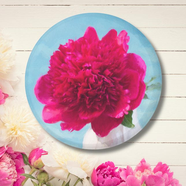Hot Pink Peony Magnet (Von Creator hochgeladen)