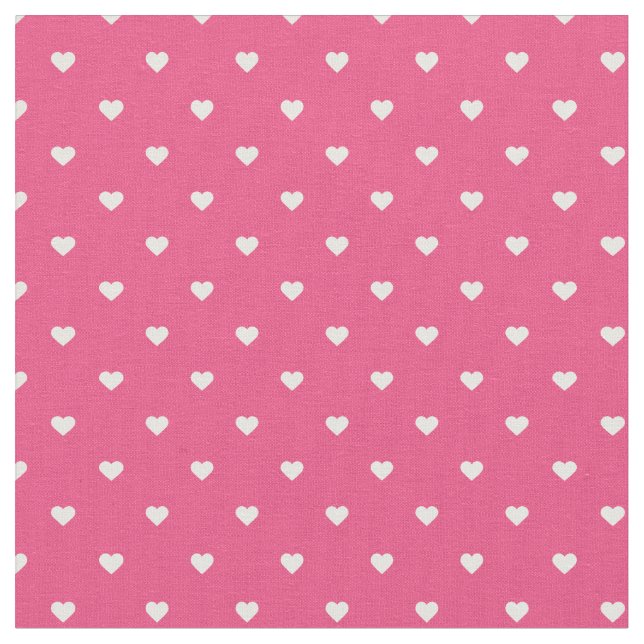 Hot Pink Polka Dot Herz Stoff (Nahaufnahme)