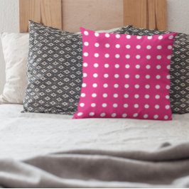 Hot Pink Polka Dot Pattern Kissen