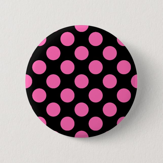 Hot Pink Polka Dots Button (Vorderseite)