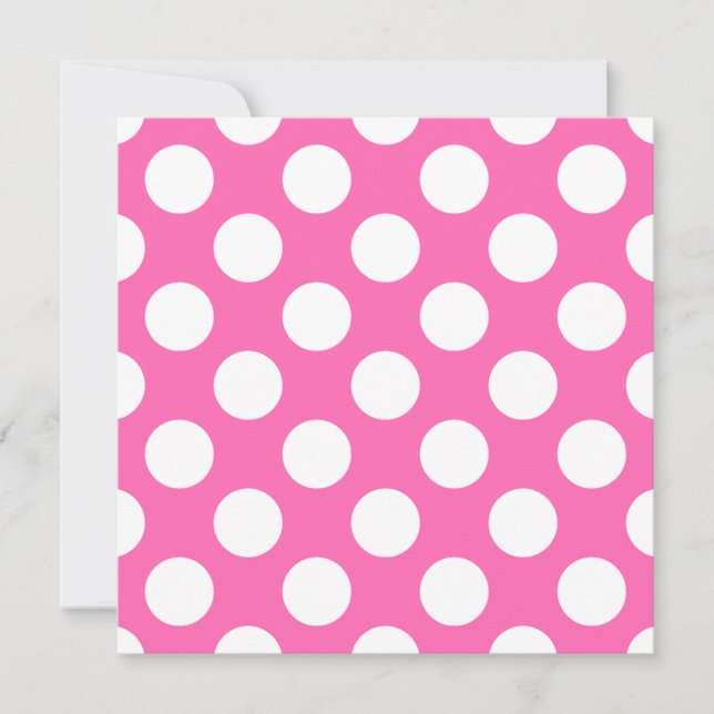 Hot Pink Polka Dots Einladung (Vorderseite)