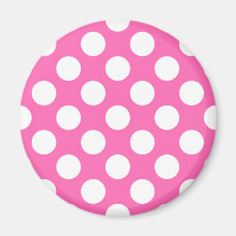 Hot Pink Polka Dots Magnet