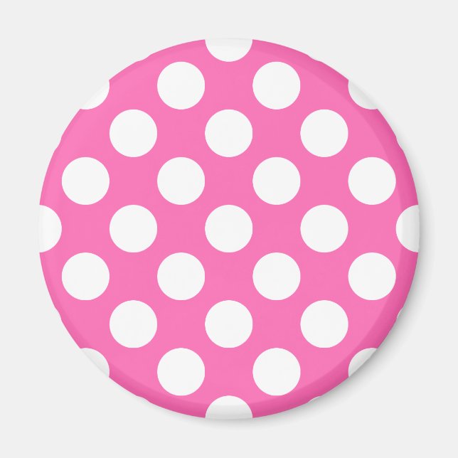 Hot Pink Polka Dots Magnet (Vorne)