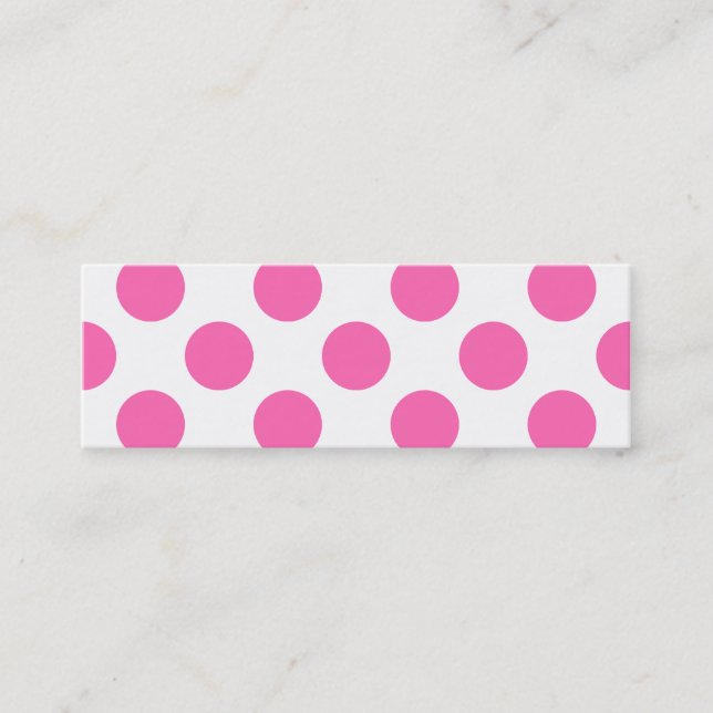 Hot Pink Polka Dots Mini Visitenkarte (Vorderseite)