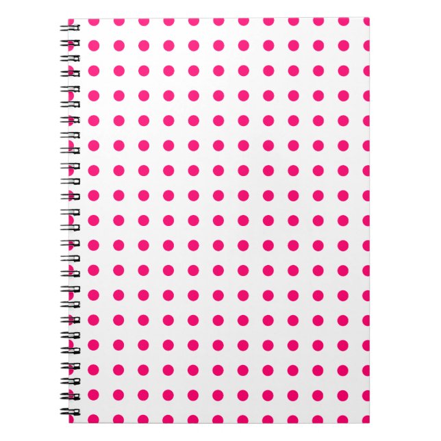 Hot Pink Polka Dots Notizblock (Vorderseite)